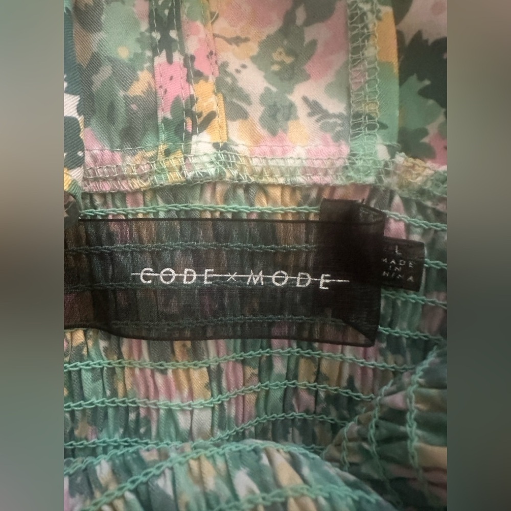 CODE X MODE Sleeveless Ruffle Floral Maxi Dress With Pockets - Size L - Picture 8 of 8